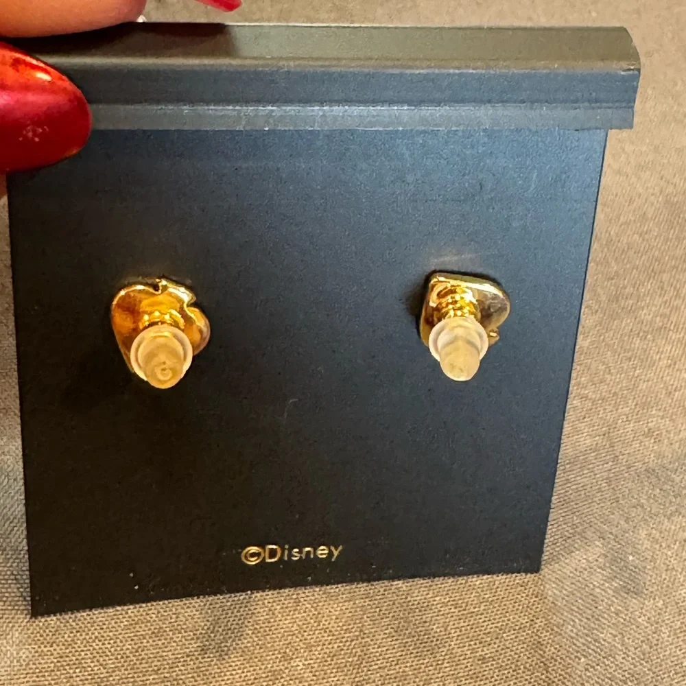 Kate Spade Minnie Mouse Black and Gold Stud  Earrings